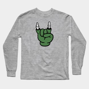 Retro Zombie Hand Rock On Cartoon Long Sleeve T-Shirt